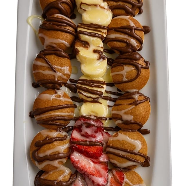 Strawberry Nutella Mini Pancakes.